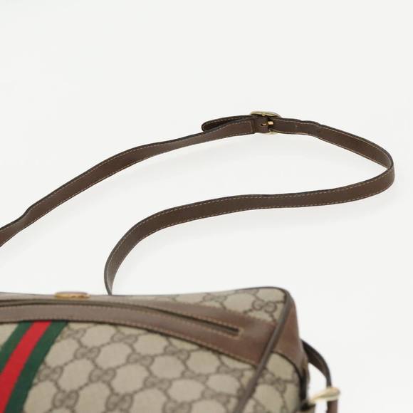 GUCCI GG Supreme Web Sherry Line Shoulder Bag PVC Beige 904 02 005 Auth 96357 - Picture 8 of 16